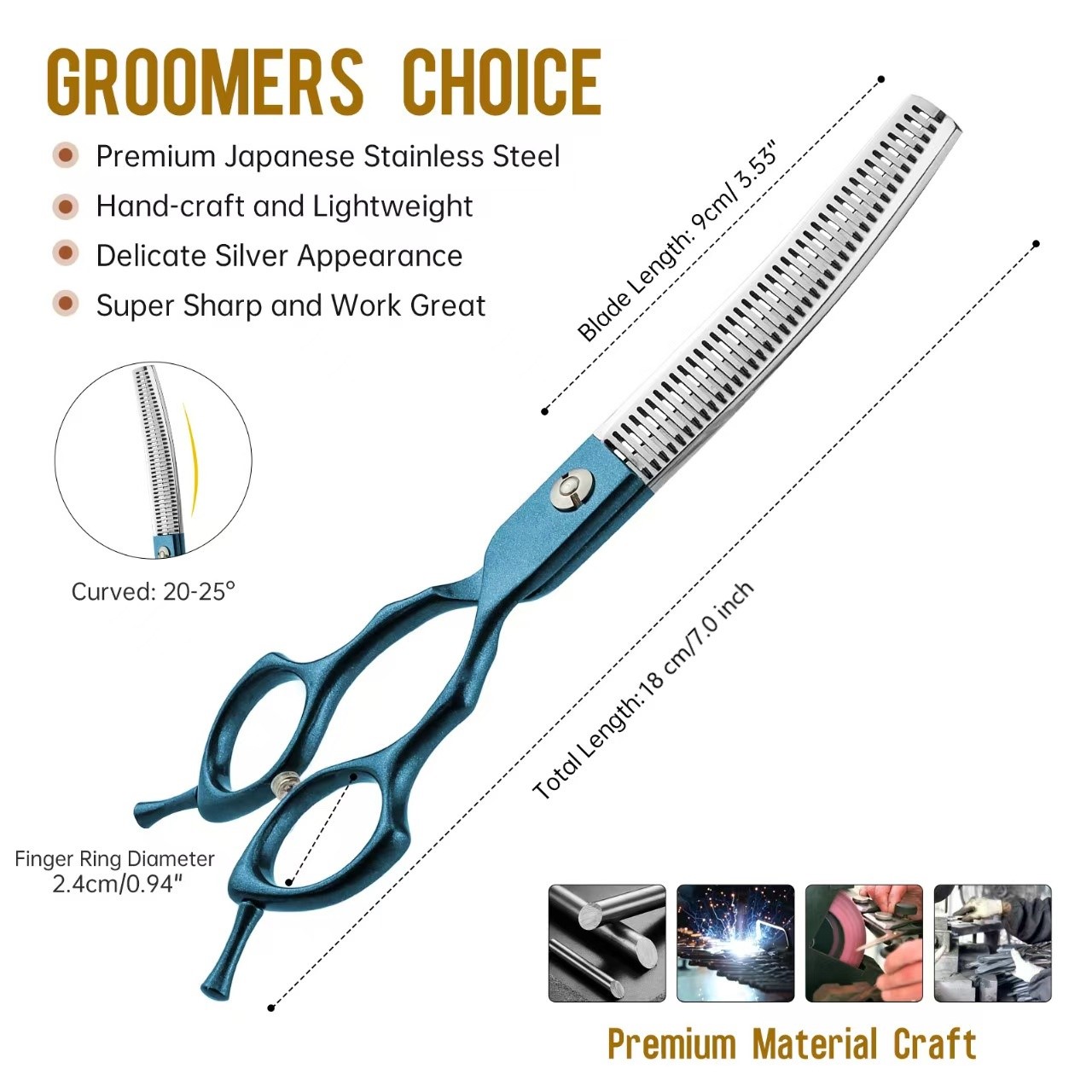 Tesoura Curva de 7 Polegadas e - Grooming Scissors avaliação e preço